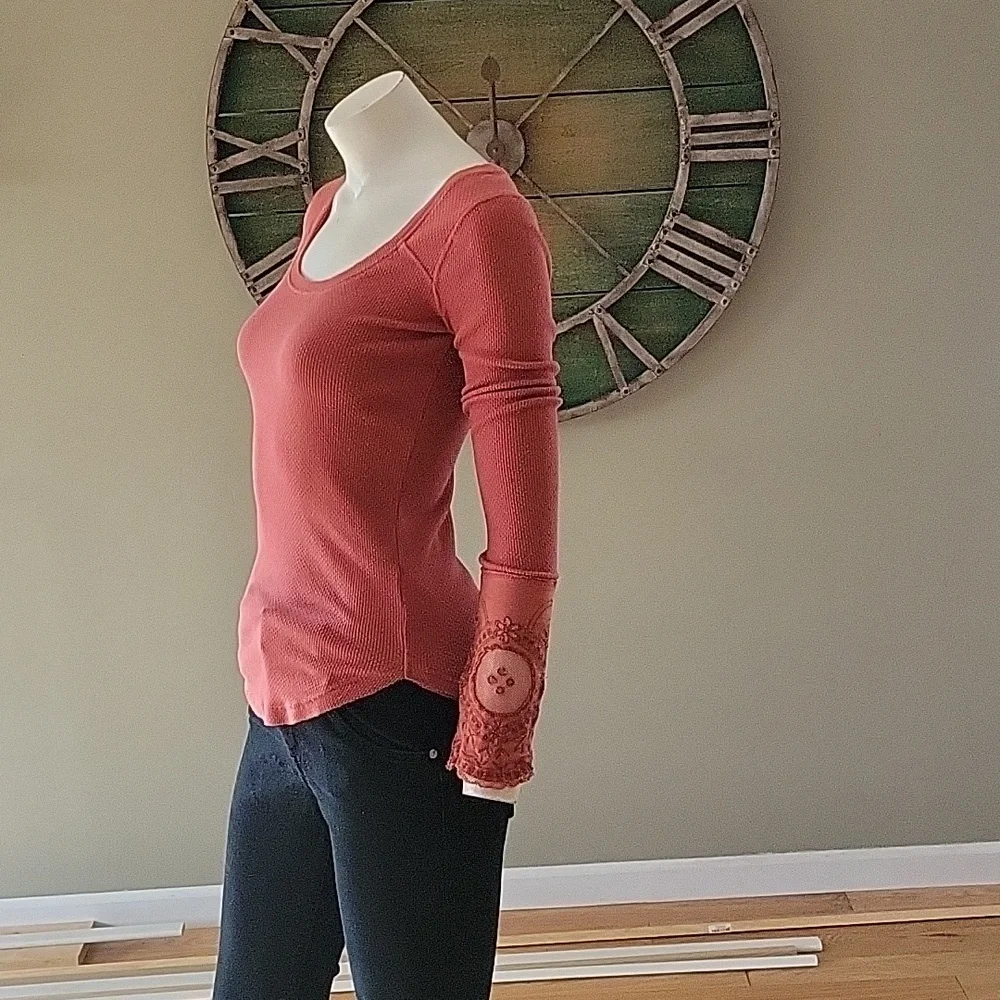 Free People Rare Lovely Lady Thermal Top